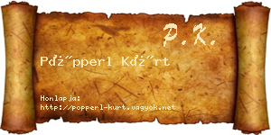 Pöpperl Kürt névjegykártya